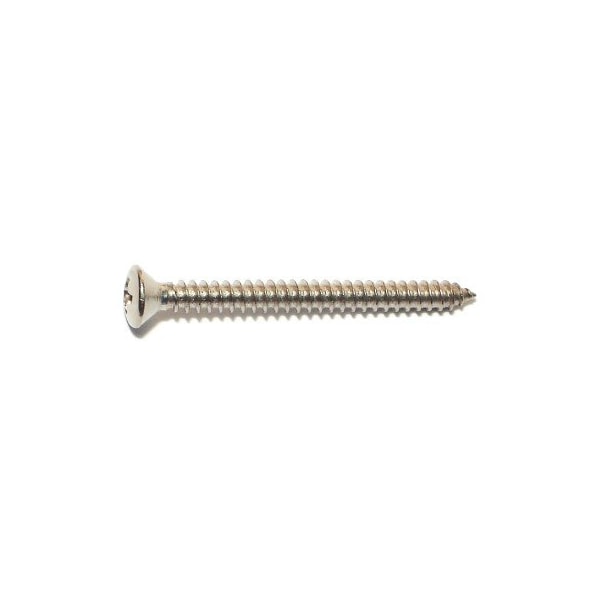 Midwest Fastener Sheet Metal Screw, #10 x 2 in, 18-8 Stainless Steel Oval Head Phillips Drive, 8 PK 63458 - main